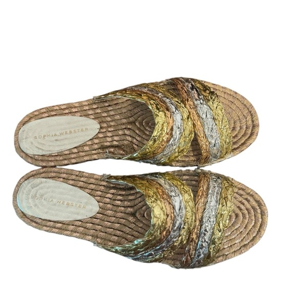 Sophia Webster Shoes Ines Espadrille Slide metallic straps 40 - Picture 6 of 6